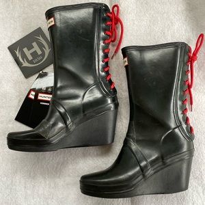 Hunter Heeled Boots - Size 6 - With Hunter Bag